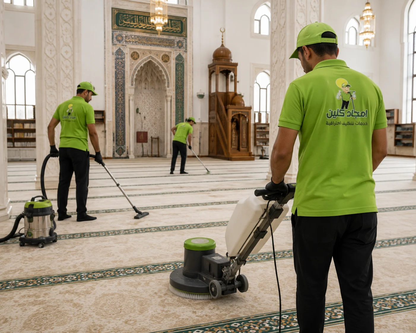 تنظيف مسجد في مكة المكرمة